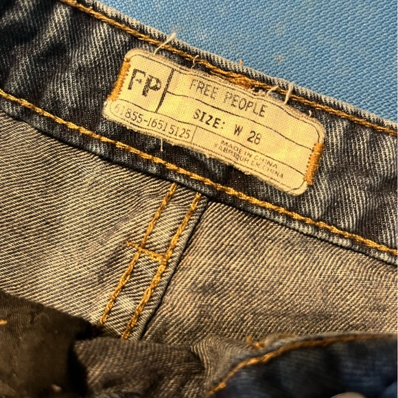 Free People Jean stripe Shorts Sz. 28 summer beach - Picture 3 of 3